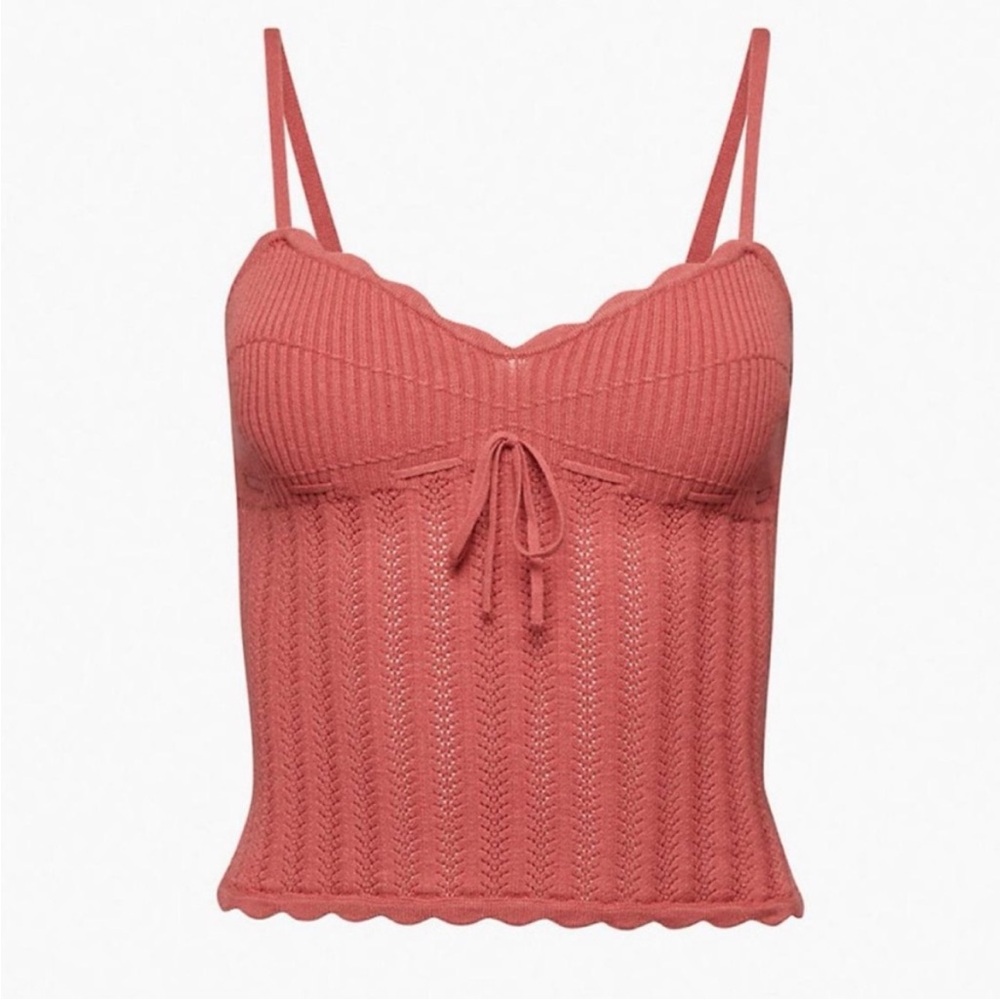 NWT Aritzia Wilfred Soloist Knit Tank Sweater in Warm Sienna Red